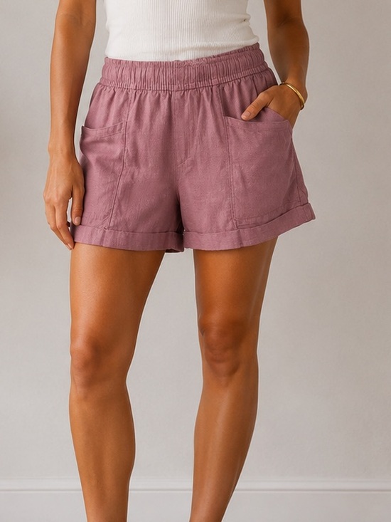 Old Navy Pants - Old Navy Mauve Elastic-Waist Casual Shorts